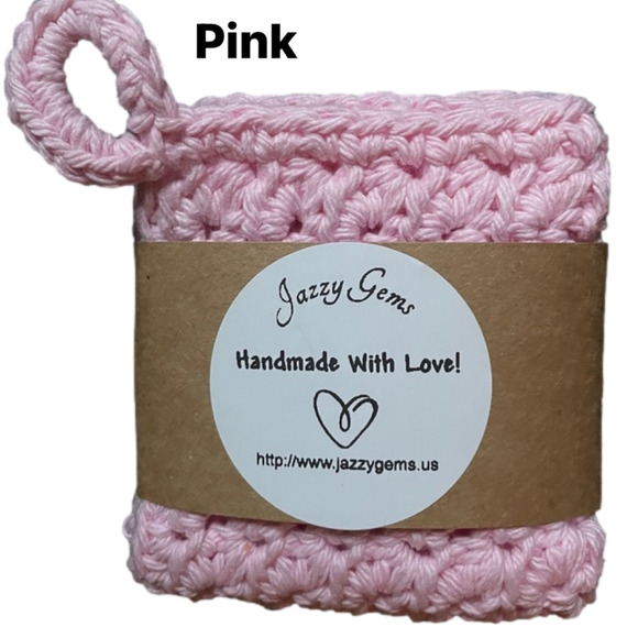 HAND CRAFTED Crochet Washcloth Dishcloth with Hang Loop 100% Cotton CHOOSE COLOR - Picture 10 of 10